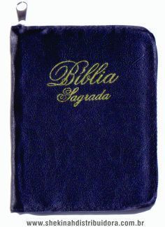 Biblia Pequena Capa Ziper Azul sem Indice RC